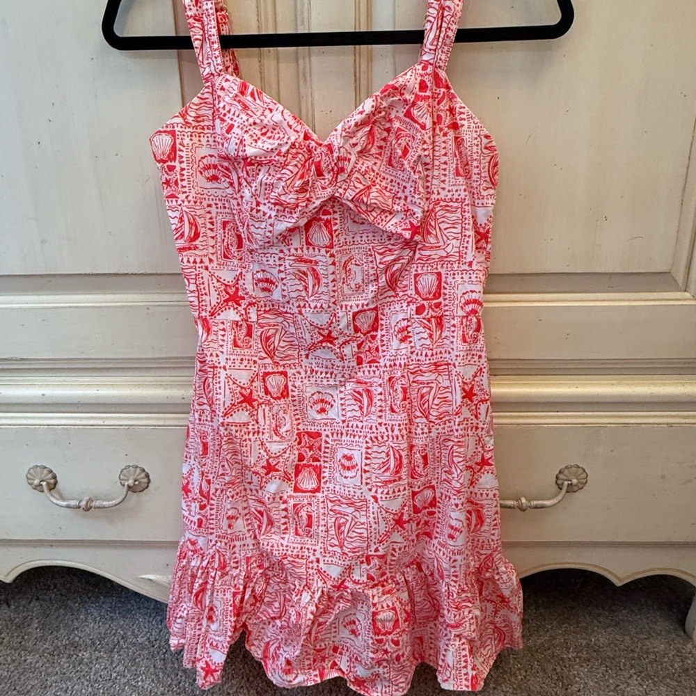 Lilly Pulitzer Pink and White Midi Dress